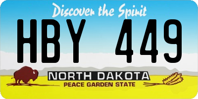 ND license plate HBY449