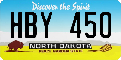 ND license plate HBY450