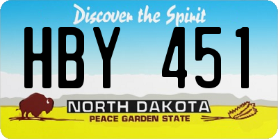 ND license plate HBY451