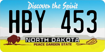 ND license plate HBY453