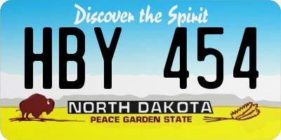 ND license plate HBY454