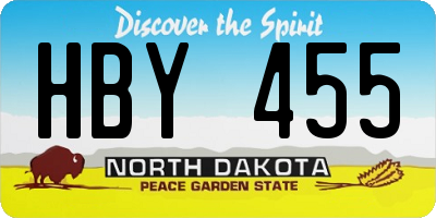 ND license plate HBY455