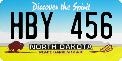 ND license plate HBY456