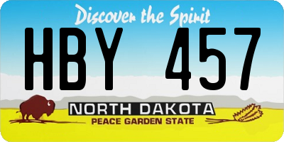 ND license plate HBY457