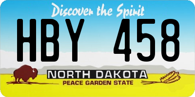 ND license plate HBY458