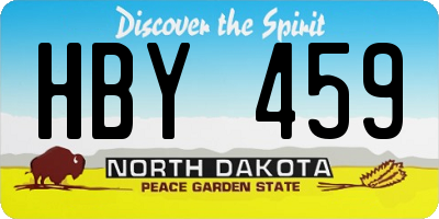 ND license plate HBY459