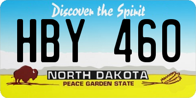 ND license plate HBY460