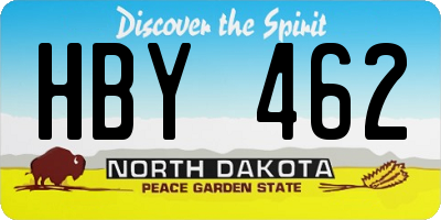 ND license plate HBY462