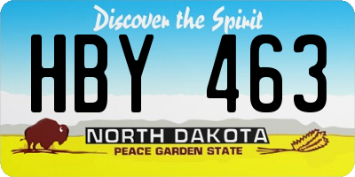 ND license plate HBY463