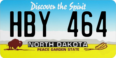 ND license plate HBY464