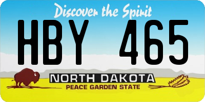 ND license plate HBY465