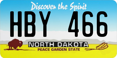 ND license plate HBY466