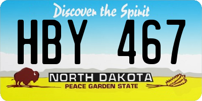 ND license plate HBY467