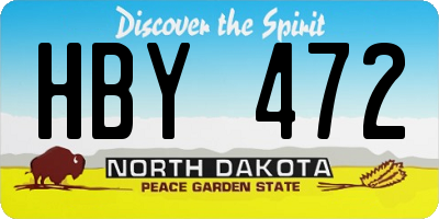 ND license plate HBY472