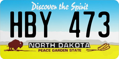 ND license plate HBY473