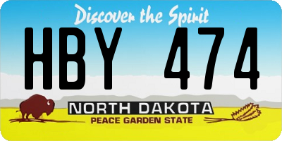 ND license plate HBY474