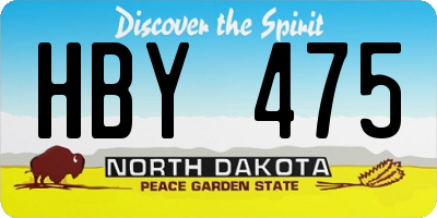 ND license plate HBY475