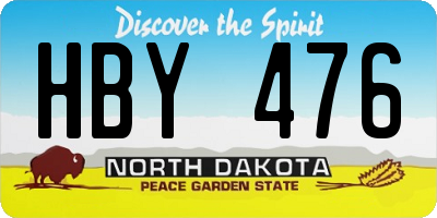 ND license plate HBY476