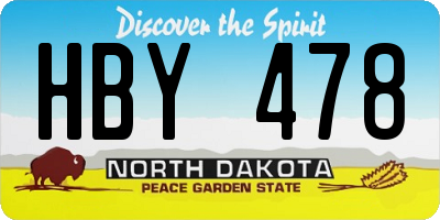 ND license plate HBY478