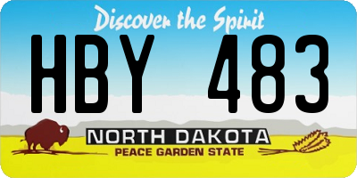 ND license plate HBY483