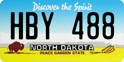 ND license plate HBY488