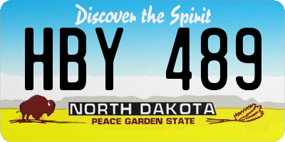 ND license plate HBY489