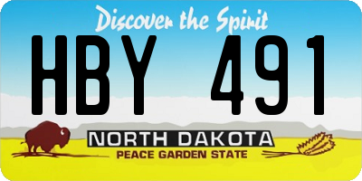 ND license plate HBY491