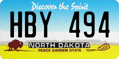 ND license plate HBY494