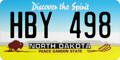 ND license plate HBY498