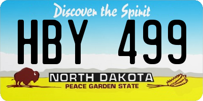 ND license plate HBY499