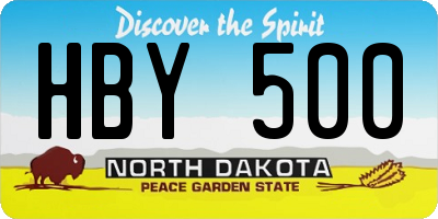 ND license plate HBY500