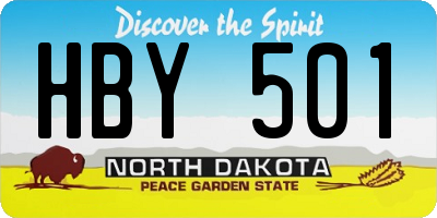 ND license plate HBY501