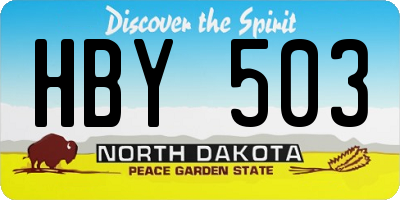 ND license plate HBY503