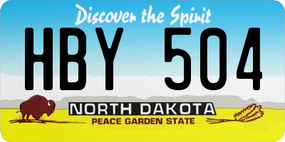 ND license plate HBY504