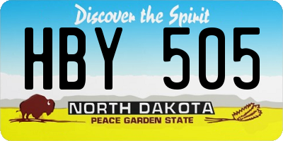 ND license plate HBY505