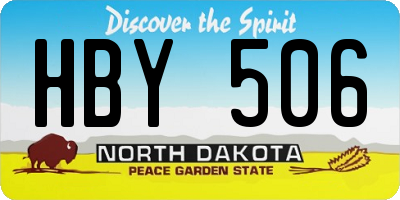 ND license plate HBY506