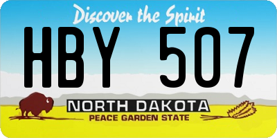 ND license plate HBY507