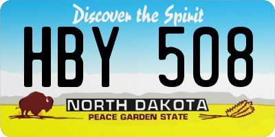 ND license plate HBY508