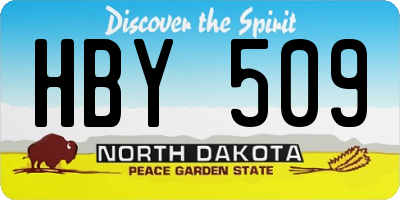 ND license plate HBY509