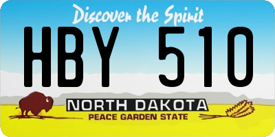 ND license plate HBY510