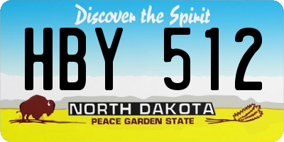 ND license plate HBY512