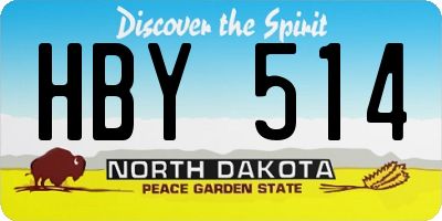 ND license plate HBY514