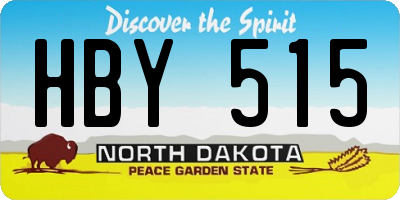 ND license plate HBY515