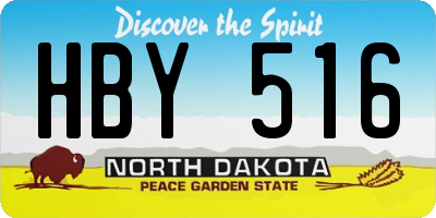 ND license plate HBY516