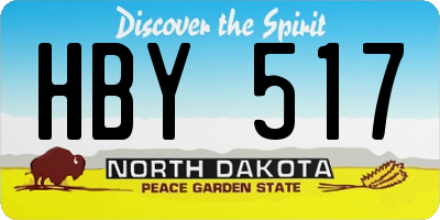 ND license plate HBY517