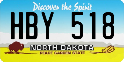 ND license plate HBY518