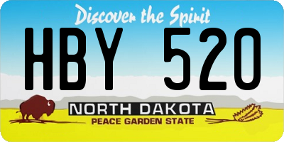 ND license plate HBY520