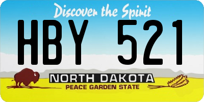 ND license plate HBY521