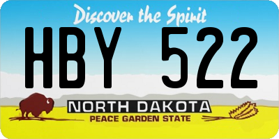 ND license plate HBY522