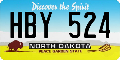 ND license plate HBY524